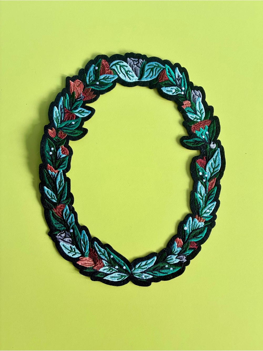 Stay Home Club Floral Wreath Iron-On Patch